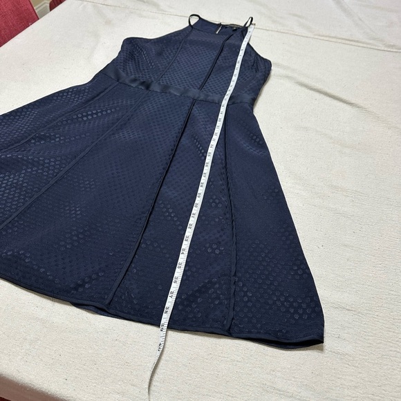 Banana Republic Navy Polka‎ Dot Pleated Fit & Flare Dress, Women’s Size 8 - Picture 9 of 13